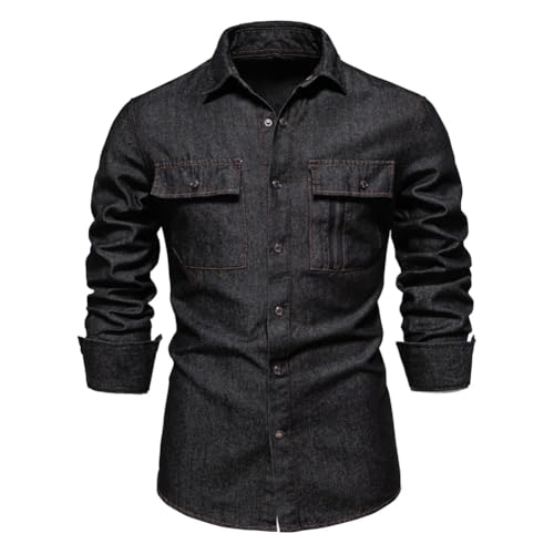 Chemise de cowboy épaisse en pur coton Vsadsau, le style western authentique et robuste
