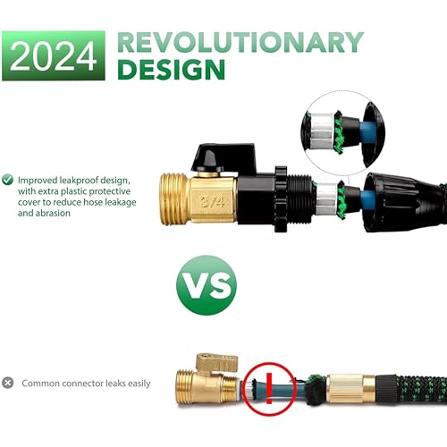 100-ft-Expandable-Garden-Hose-Kink-Free-Flexible-Water-Hose-100ft-with-10-Pattern-Spray-Nozzle-34-Solid-Brass-Connectors-Retractable-Latex-Core-Lightweight-Expanding-Hose