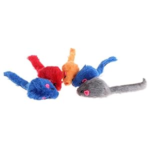 Plush Toy for Pet for Bright Colored Play-Catch Kitten Interactive Mice for Indoor Cats
