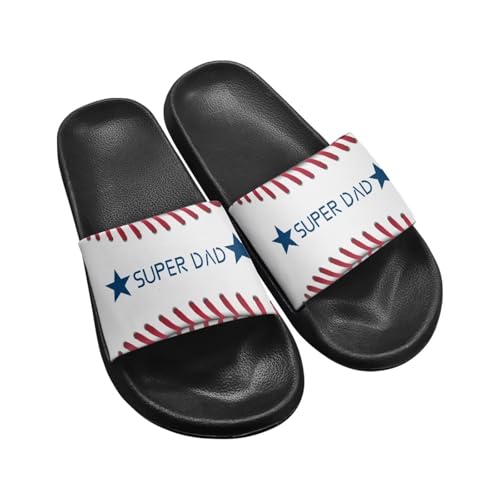 Baseball Slides for Men Thick Slide Sandals Non Slip Beach Shower Bathroom Shoes Fashion Outdoor Walking Slipper