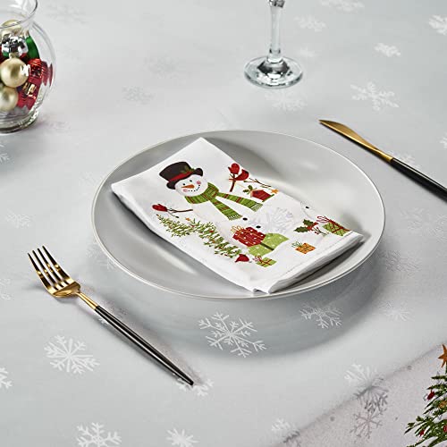 Kadut Christmas Snowman Tablecloth (58 X 102 Inch) For 6 Ft Rectangle Tables, Jacquard, Winter Snowman Design. Heavy Duty Fabric, Christmas Tree Tablecloth For Xmas Holiday, Winter, And Parties. #TOP3