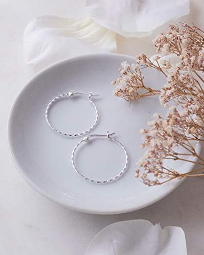 Boma Jewelry Sterling Silver Twist Round Snap Down Hoop Earrings2