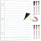 KIKIGOAL 21.5"x17" Magnetic Notebook Paper, Handwriting Lined for Classroom Whiteboard Accessories, Dry Erase Notebook Teaching Aids Homeschool Teaching Supplies