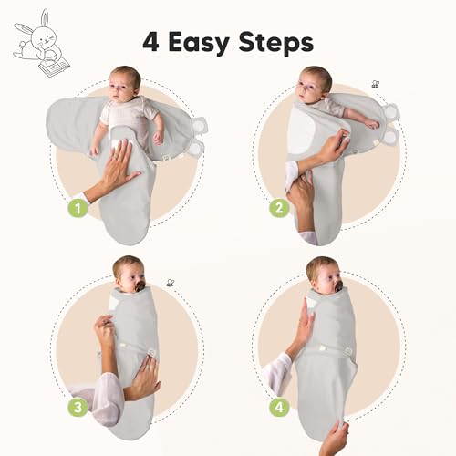 Image of 3pk Organic Swaddles for Newborns Girls, Boys & Hats (Shifts, 0-3M)