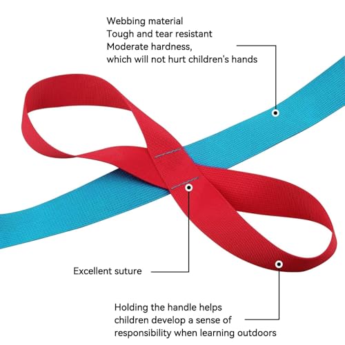 Sicherheitsseil für Kinder, 368 cm lang, mit 12 farbigen Griffen, Anti-Verlust-Kleinkind-Laufseil Walk-in-Line-Seil Kinderschulbedarf für Die Vorschule, Kindertagesstätte, Kindergarten, Schu (1)