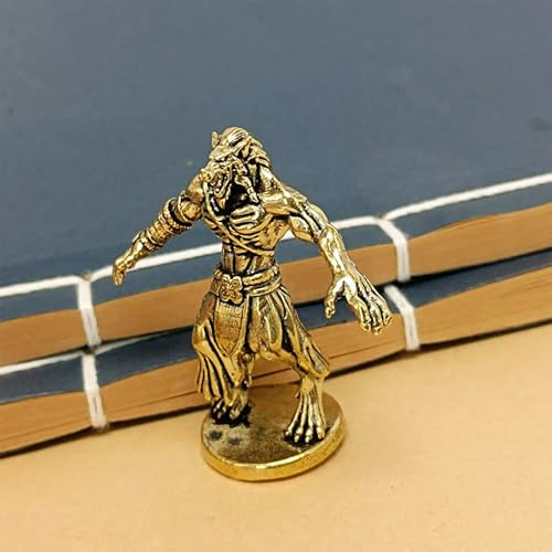 Figura estatua de hombre lobo en bronce cobre miniatura miniatura 3