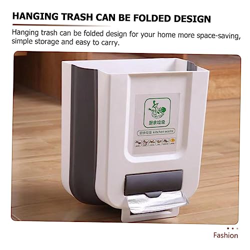 Caneca de basura plegable para cocina Happyyami gris miniatura 3