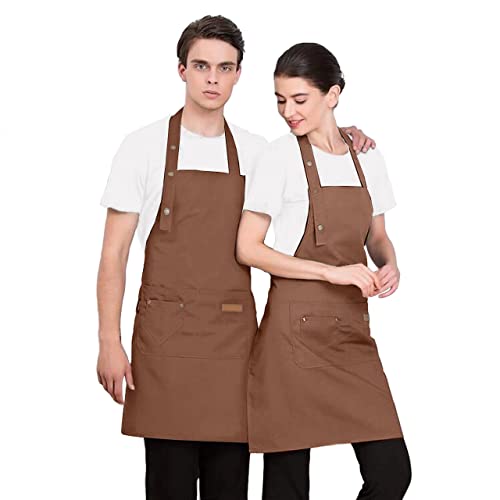 Accesorios De Asador, Home 2 Piezas Delantales para Mujeres Hombres Barbacoa Chef Cocina Resistente Poliéster Delantal de Cocina Ajustable con Bolsillos para Parrilla Unisex Hornear...