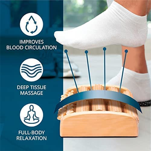DRIZA Wooden Roller Foot Massager Body Stress Buster & Accupressure Point Device Relaxation Health Care Product Foot Massager and Legs Pain Relief Massager | Set of 1 DRIZA Wooden Roller Foot Massager Body Stress Buster & Accupressure Point Device Relaxation Health Care Product Foot Massager and Legs Pain Relief Massager | Set of 1