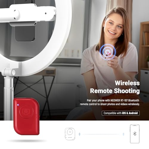 Image of NEEWER Entry Level Version 10 inch 7W LED Selfie Ring Light with Desk Clamp Stand Phone Holder for iPhone, Laptop Video Conference Streaming Recording Makeup Lighting, 3 Tones 3000mAh Rechargeable, N16