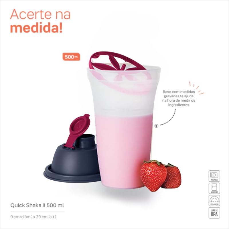 Tupperware Quick Shake II 500ml | Mixigenador Coqueteleira (Azul