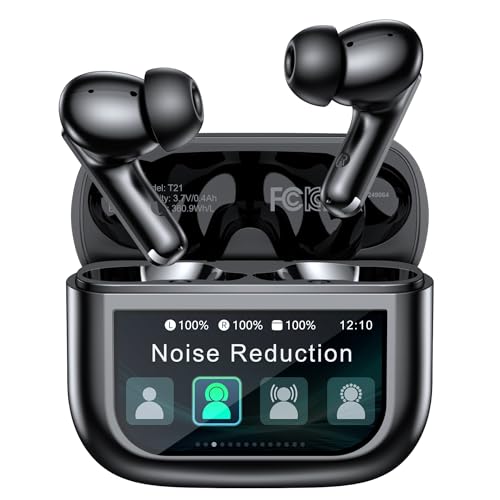Image of ZIUTY Bluetooth 5.3 Headphones, in-Ear Wireless Earbuds, 55H Playtime HiFi Sound Quality, Active Noise Cancellation, Ebony