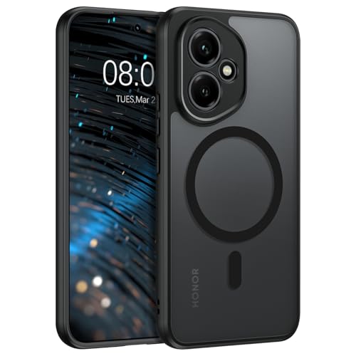 BENTOBEN Funda Magnética para Honor 400 5G [Compatible con Magsafe] Carcasa Honor 400 Funda Cover Protección de Grado Militar Anti-Golpes Parte Trasera Mate Translúcida Anti-Arañazos-Negro