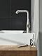 GROHE Essence, Waschtischarmatur hoch, wassersparend (Wasserhahn für das Bad, mit Zugstangen-Ablauf, 24cm hoch, langlebige Oberfläche, einfache Installation am Waschbecken), edelsthal, 32628DC1