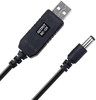 iGreely USB to DC Cable, DC 5V to DC 12V USB Voltage Step Up Converter Cable, Power Supply Adapter Cable with DC Jack 5.5 x 2.5mm or 5.5 x 2.1mm, USB 5V to DC 12V Charger Cable 3ft/1m