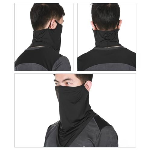 2 Stücke Halbe Sturmhaube Motorrad,Ear Loops Motorrad Maske,Halswärmer Motorrad Halstuch mit Ohrschlaufen,Winter Herren Skimaske,Schlauchschal Damen,Fahrrad Multifunktionstuch,Sport Mundschutz Kinder