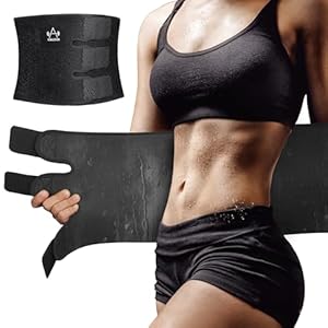 Waist Trimmer for Women Men Belly Fat, Waist Trainer Tummy Stomach Wraps, Exercise Sweat Belt Band Low Back Support