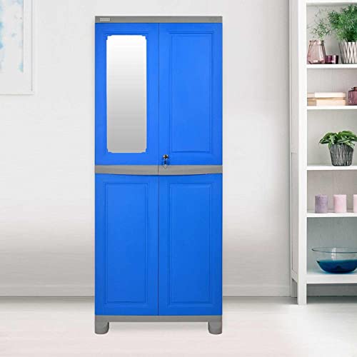 Nilkamal Freedom Big 1 (FB1M) Plastic Big Mirror Cabinet for Storage|Space & Clothes Organizer| Shelves|Cupboard|Almari|Wardrobe|Living Room|Adult & Kids|for Home Kitchen-Office Blue-Red & Yellow (B09RH7K8TQ) Amazon Price History, Amazon Price Tracker