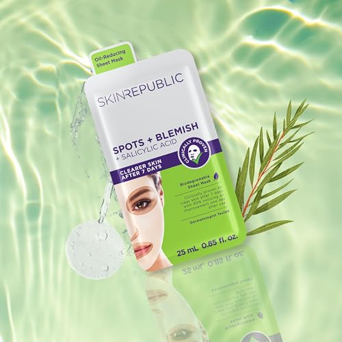 Skin Republic Tea Tree & Salicylic Acid Sheet Mask | Cleans Pores | Reduces Dark Spots and Blemish | Helps Brighten Skin | Evens out Complexion (Pack of 1) - Image 3