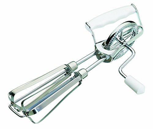 KitchenCraft drehbarer Schaumschläger, Edelstahl, Kunststoffgriff- und Hebel, 24,5 cm x 14 cm