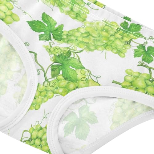 Joisal Girls Underwear Toddlers 2t Cotton Panties for Girl Aesthetic Undies Kids Briefs Watercolor Green Grapes White4