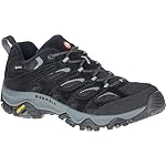Merrell Moab 3 GTX, Zapato de Senderismo Hombre, B...: Membrana impermeable GORE-TEX, transpirabilidad excepcional y rendimiento impermeable Parte superior de piel de cerdo y malla Cordones 100% reciclados, cincha y forro de malla La lengüeta de fuelle mantiene fuera los desechos Puntera protectora y sue...