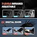 WGFXYBFY Full Color Head Mounted Night Vision Binoculars 2.4'' Night Vision Scope 8X Digital Zoom 7-Level Infrared Adjustment Viewing Distance in All Dark 250-300m for Observe Wildlife