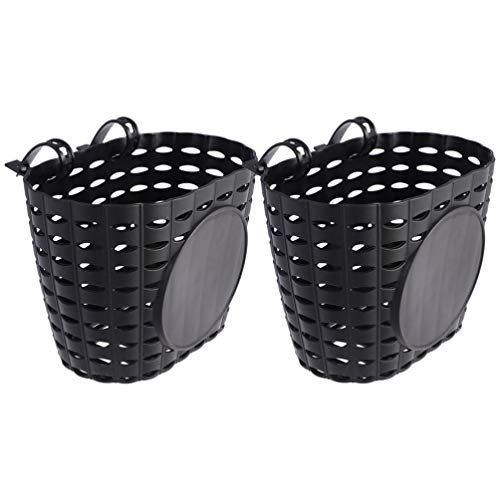 VOSAREA Boy Bikes 2pcs Black Plastic Bike Basket Black Kids Bike Cycling Basket Holder Plastic Front Handlebar Basket for Children Bike Accessories Girl Bike Accessories