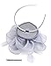 Z&X Fancy Fascinator Pillbox Hats for Women Kentucky Derby Satin Floral Wedding Tea Party Hat with Headband Clip Grey 029- Grey One Size