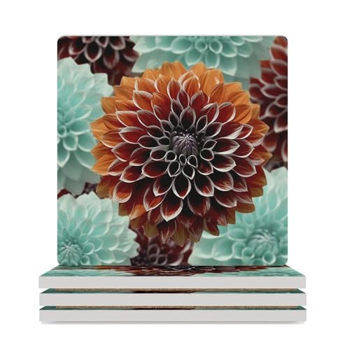 Dessous de verre dahlia lavable et résistant pour table basse et salon - 2
