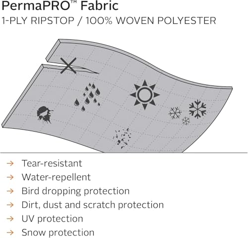 Classic Accessories Over Drive PermaPRO Teardrop Trailer Cover, Fits 10\' - 12\'L x 6\'W, RV Cover, Camper Cover, Travel Trailer Cover