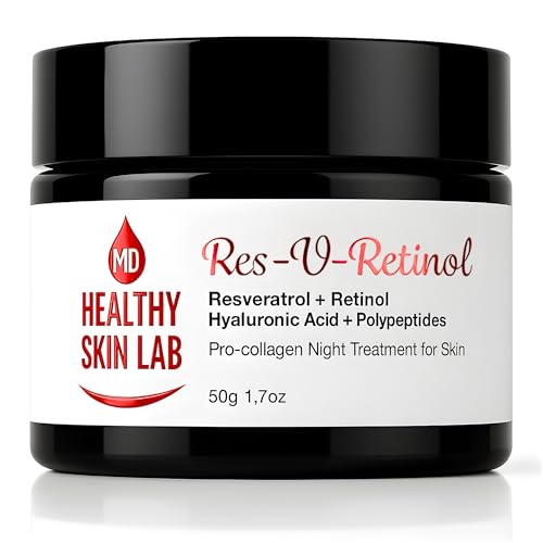 Healthy Skin Lab Res‑V Retinol Resveratrol Lifting Evening & Night Cream(1.7 oz) Anti‑Aging Moisturiser for Face, Neck & Décolleté, Hyaluronic Acid & Polypeptides for Firmer, Hydrated, Lifted Skin