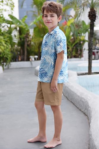 Image of Cromoncent Matching Hawaiian Outfits for Family, Dad and Son Matching Luau Beach Tropical Shirts Mommy Daughter Tropical Sets
