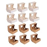TOYZFRIENDY 12 Piezas Cajas de Embalaje para Pasteles con Diseño Navideño Organizadores Prácticos para Tartas y Postres de Unidades Blancas y Kraft para Fiestas y Celebraciones