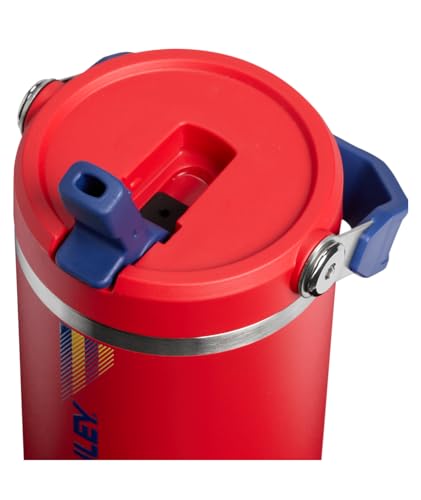 Image of STANLEY IceFlow 2.0 Flip Straw Tumbler with Handle, 30 oz | Twist On Lid and Flip Up Straw | Leak Resistant Water Bottle | Insulated Stainless Steel | BPA-Free | Team Red Dark Blue