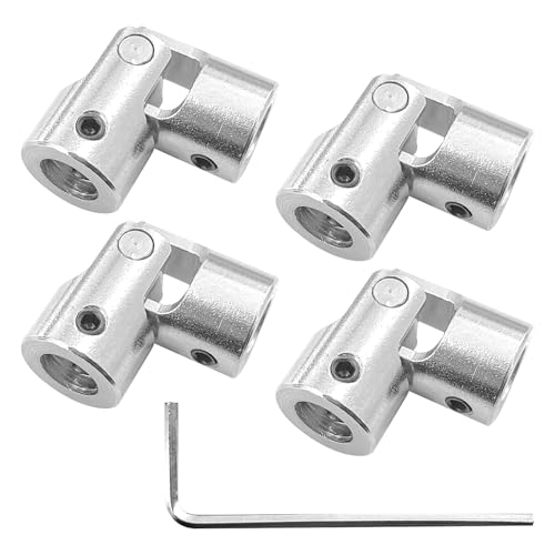 4 Pcs 8mm to 8mm Universal Joint Shaft Coupling Rotatable Metal Shaf Coupling Motor Connector...
