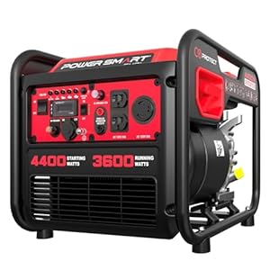 4400-Watt Portable Inverter Generator, Gas Powered, CO-Sensor, Lightweight & Quiet for Home Use and Emergency Backup, Camping, EPA Compliant
