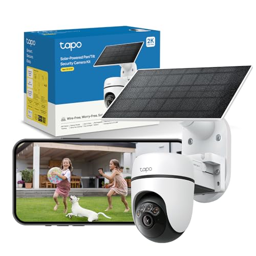 Tapo C610 Kit 2K 3MP Caméra WiFi Extérieur sans Fil avec Panneau Solaire, 360° PTZ Caméra Surveillance à Batterie 6700mAh, Détection Humaine, Vision...