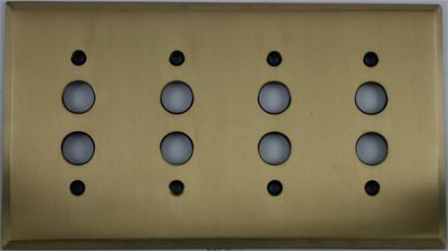 Antique Brass 4 Gang Push Button Light Switch Wall Plate