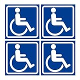 Behindertenaufkleber fürs Auto – 4 Stück wasserdichte Aufkleber zur Barrierefreiheit für Rollstuhlfahrer, selbstklebendes Behindertenparkschild, Toilettenzugangsschild | Hotel Restaurant Bus Haus Hof