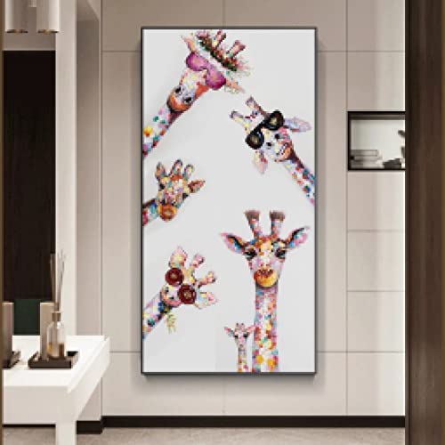 Toile peinture animaux affiches et gravures mur art salon girafe 60x120
