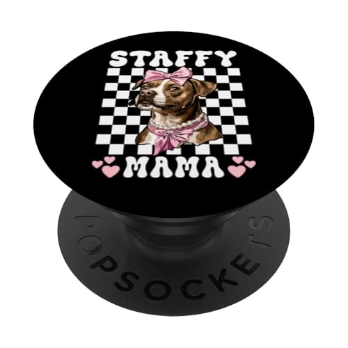 Staffy Mama Mom Staffordshire Bull Terrier Dog Festa della mamma PopSockets PopGrip Adesivo