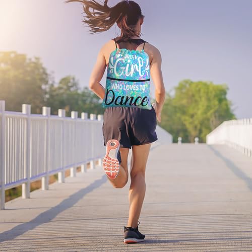 Image of Dance Theme Women Drawstring Backpack, Waterproof Drawstring Bag for Gym Shopping Sport Yoga Dance Rehearsal, Birthday Gift for Ballet Dancer Actor Actress, Sackpack Bag with Zippered Pocket