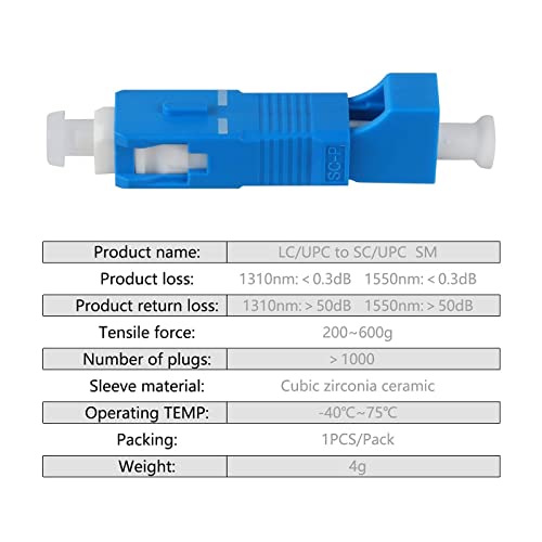 Image of Moocci 30 Pcs SC to LC Adapter - Single Mode 9 /125um SC /UPC Male to LC /UPC Female Hybrid Optical Fiber Adapter Connector - Tool for Visual Fault Locator, Power Meter, Digital Communication