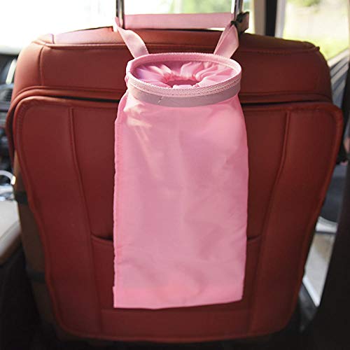 Gretrue Bolsa de Basura para Coche, Bolsa para Colgar en el Respaldo del Asiento respetuosa con el Medio Ambiente y Lavable?4 Piezas?-4 Piezas Rosa