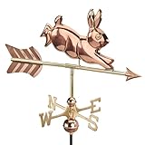 Good Directions Rabbit Cottage Weathervane, Polished Copper, Includes Roof Mount