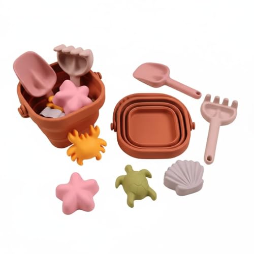 7 Pcs BPA Free Beach Toys for Kids Toddlers | Collapsible Sand Bu...