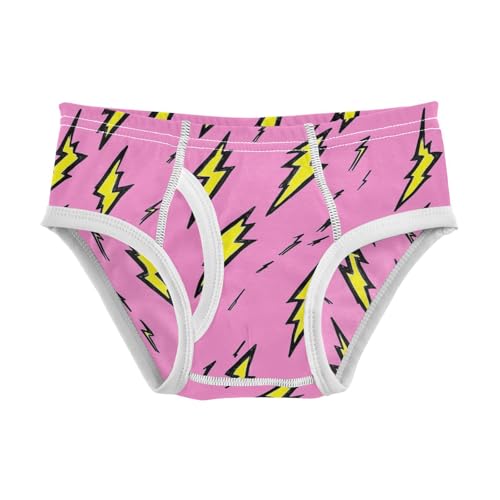 Wusikd Yellow Lightning Bolts Boys' Underwear Cotton Boys Briefs Soft Toddler Underwear 2T