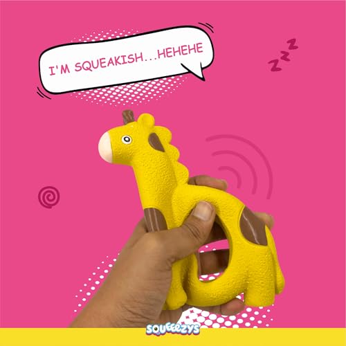 Image of Holey Giraffe - Squeaky Toys for Dogs, Latex Dog Toys for Large Dogs (0-30kgs) - Yellow