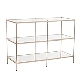 SEI Furniture Knox Glam Mirrored 3-Tier, Console Table, Gold